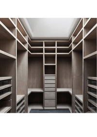 П-образная гардеробная комната в классическом стиле Ангарск